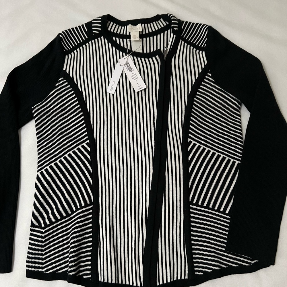 Chico’s Black and White Striped Women's Top